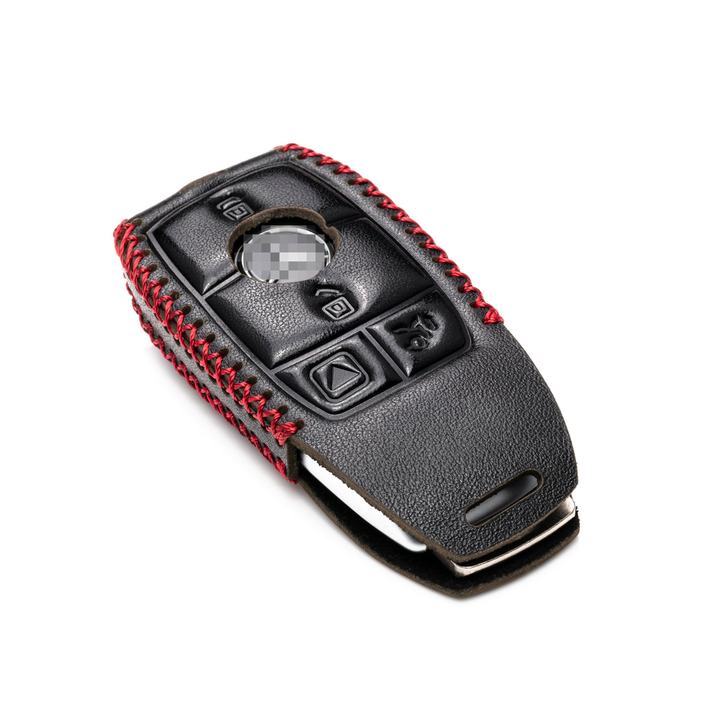 Vitodeco Leather Key Fob Case Compatible for Mercedes-Benz A, C, E, S, CLA, CLS, GLA, GLB, GLC, GLE, GLS, G Glass 2017-2024, 4-Button