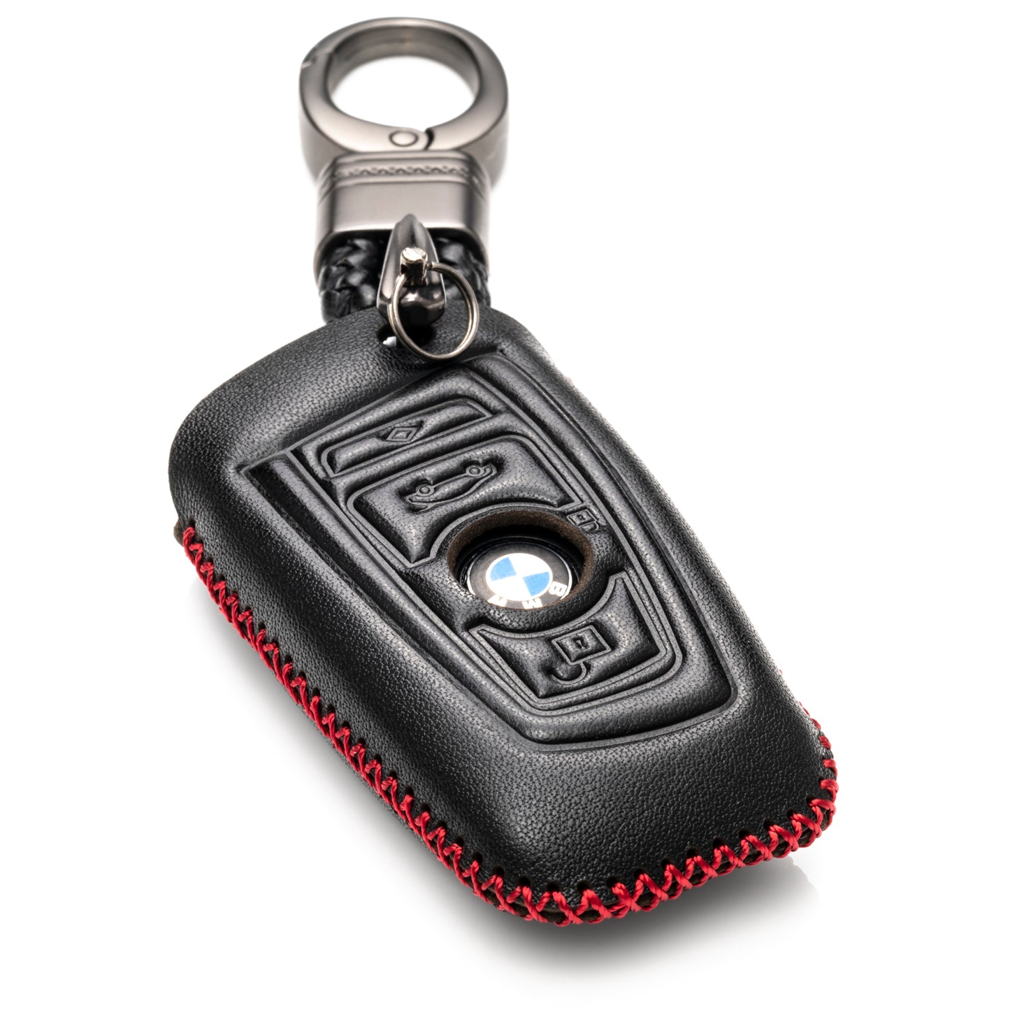 Vitodeco Leather Key Fob Case Compatible for BMW 1, 3, 4, 5, 6, 7 Series, X1, X3, X4, 4-Button