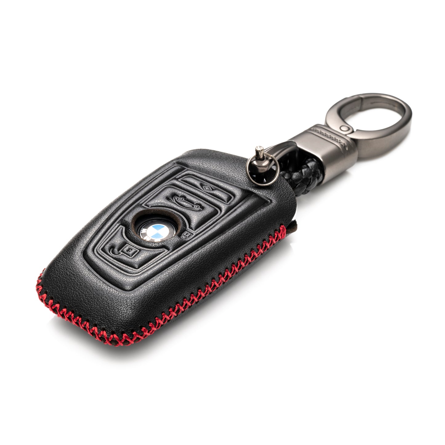 Vitodeco Leather Key Fob Case Compatible for BMW 1, 3, 4, 5, 6, 7 Series, X1, X3, X4, 4-Button