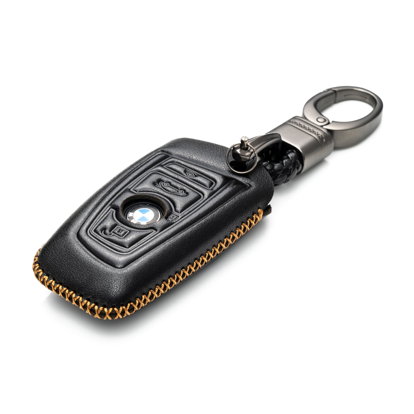 Vitodeco Leather Key Fob Case Compatible for BMW 1, 3, 4, 5, 6, 7 Series, X1, X3, X4, 4-Button