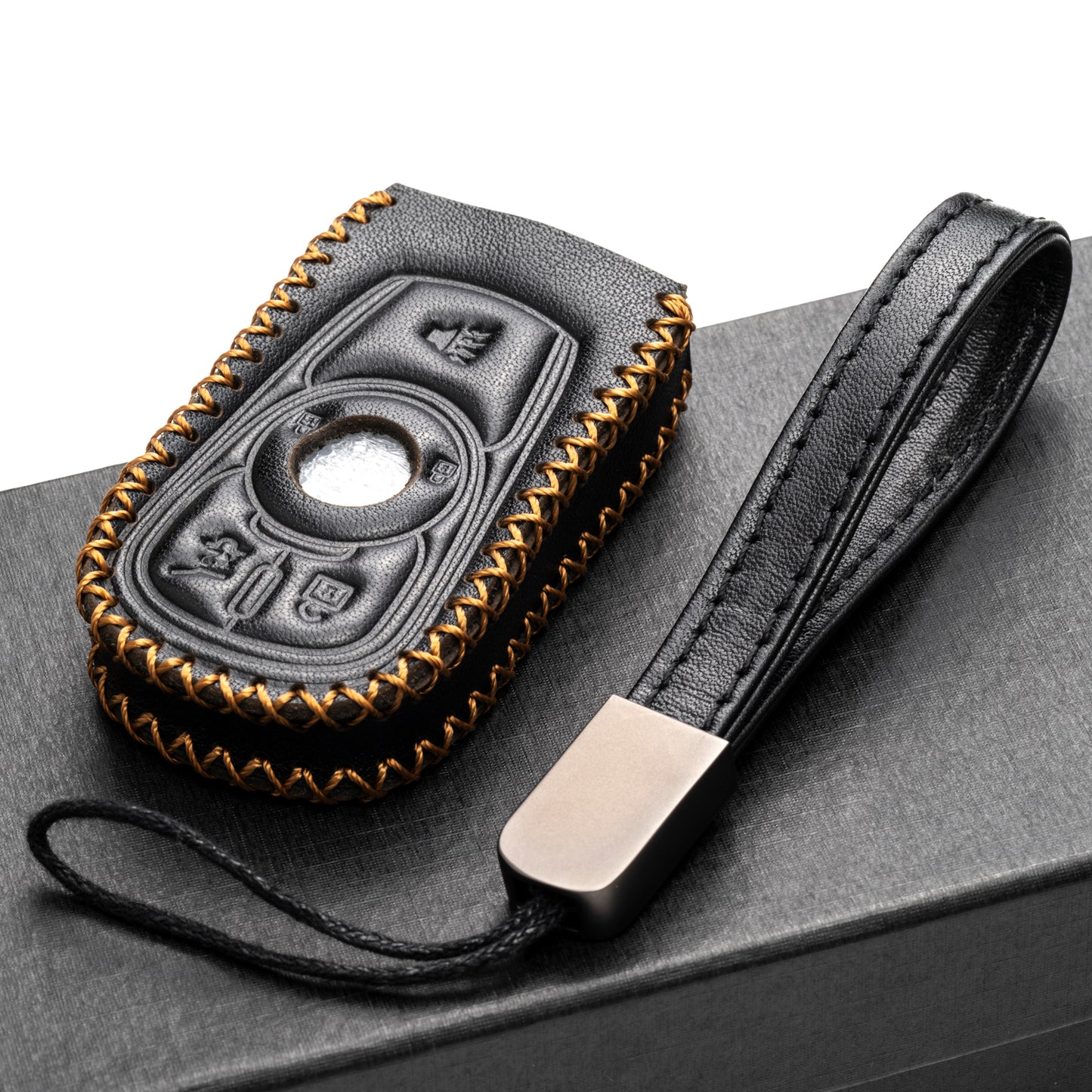 Vitodeco Leather Key Fob Case Compatible for 2017-2023 Buick Lacrosse, 4-Button