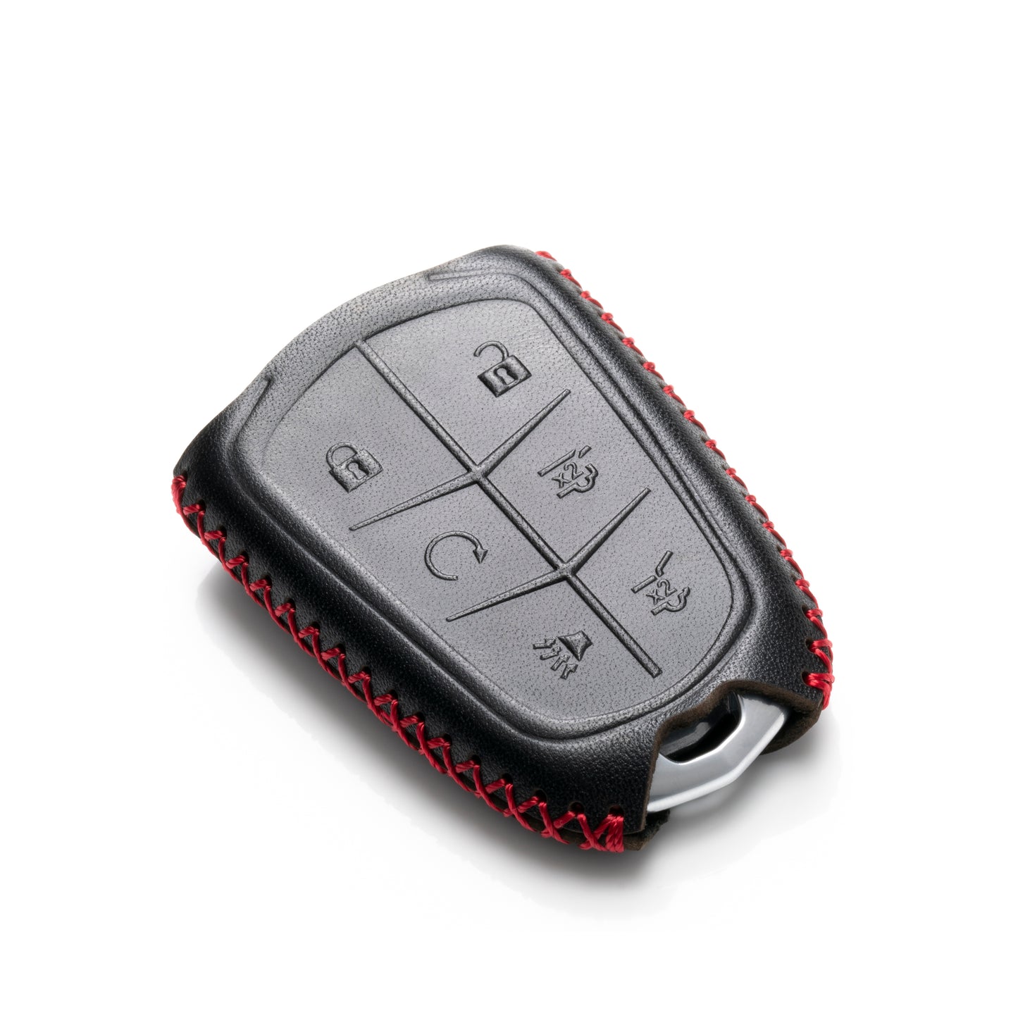 Vitodeco 6-Button Genuine Leather Smart Key Fob Case Cover Compatible for Cadillac ATS, CT6, CTS, SRX, XT5, XTS