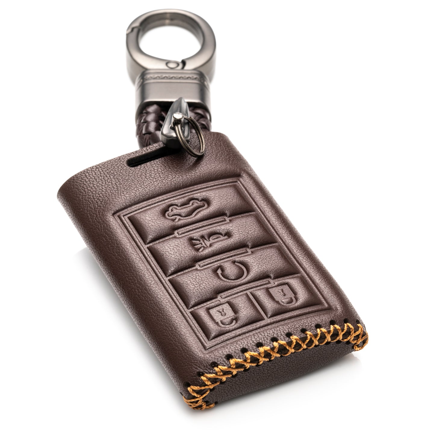 Vitodeco Leather Key Fob Case Compatible for 2008-2009 Cadillac CTS, SRX, STS, DTS, 5-Button