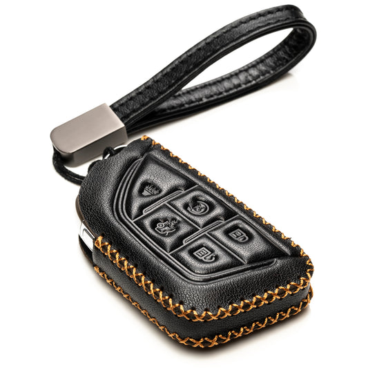 Vitodeco 5-Button Genuine Leather Smart Key Fob Case Compatible for Cadillac CT4 2020 - 2024, Cadillac CT5 2020 - 2024, Cadillac Lyriq 2023 - 2024