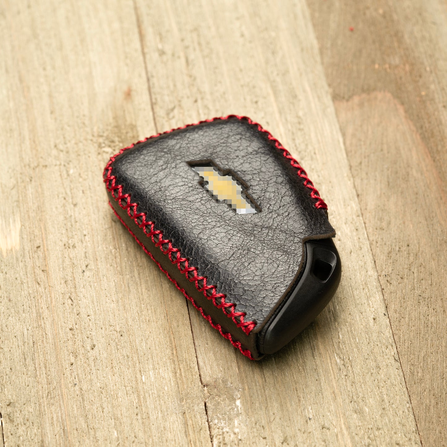 Vitodeco Genuine Leather Smart Key Fob Case Compatible with Chevrolet Silverado, Colorado, Suburban, Tahoe, Blazer, Equinox, Traverse - 5-Button
