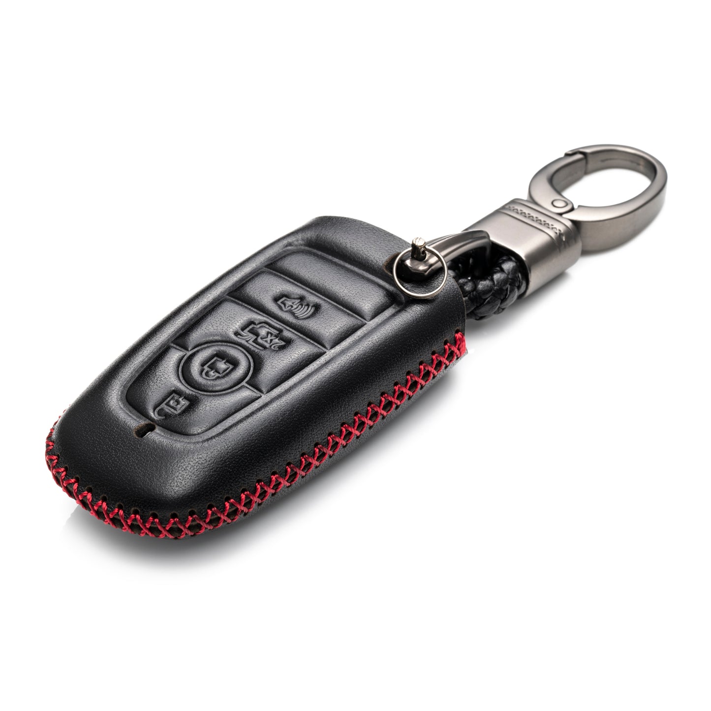Vitodeco Leather Smart Key Fob Case Compatible with Ford Escape 2024, Bronco 2024, Explorer 2024, Edge 2024, Expedition 2024, F-150, Mustang 2024, F150 2024 and More Models