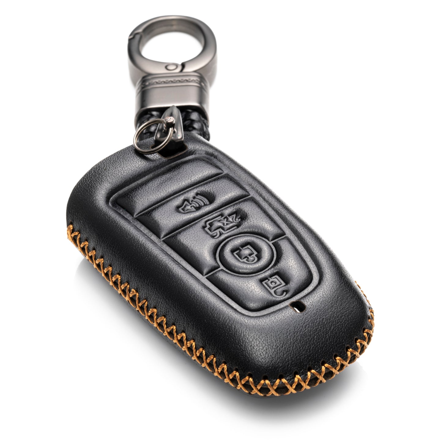 Vitodeco Leather Smart Key Fob Case Compatible with Ford Escape 2024, Bronco 2024, Explorer 2024, Edge 2024, Expedition 2024, F-150, Mustang 2024, F150 2024 and More Models