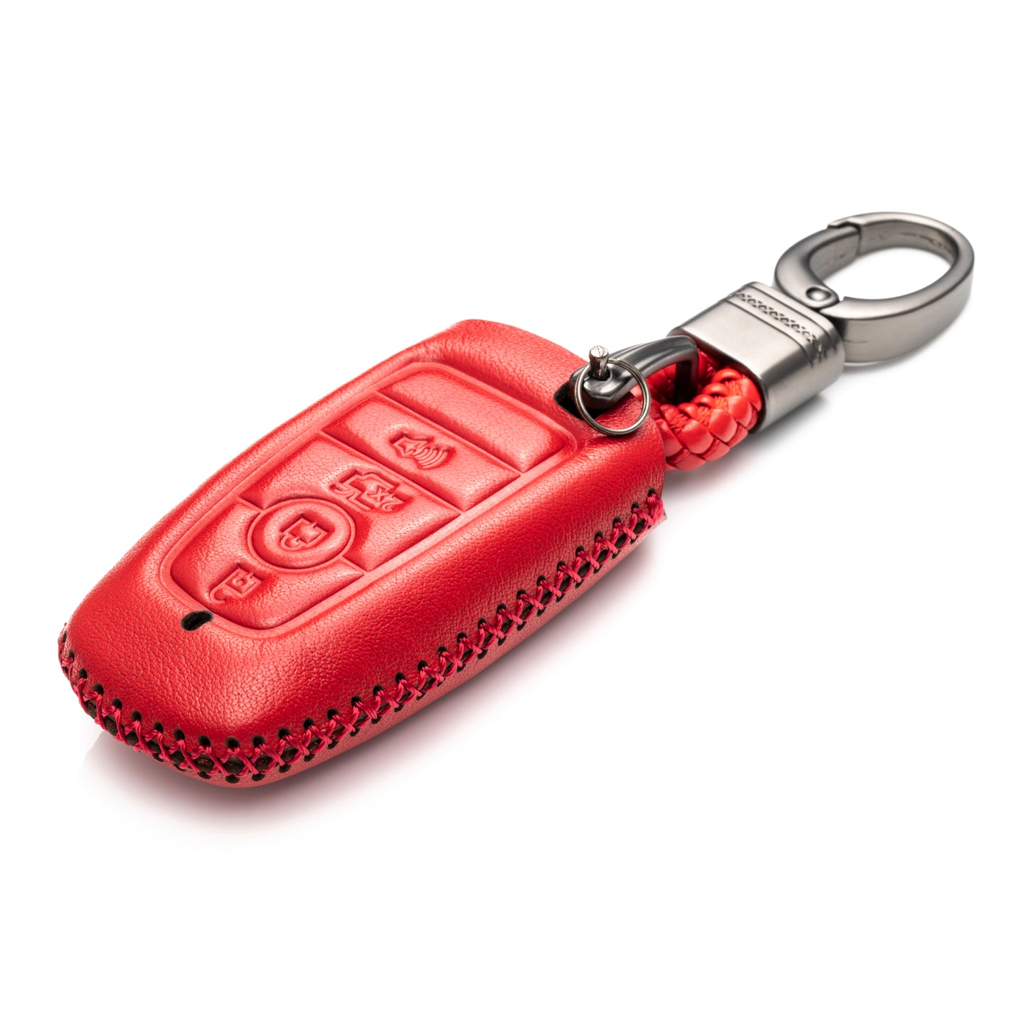 Vitodeco Leather Smart Key Fob Case Compatible with Ford Escape 2024, Bronco 2024, Explorer 2024, Edge 2024, Expedition 2024, F-150, Mustang 2024, F150 2024 and More Models