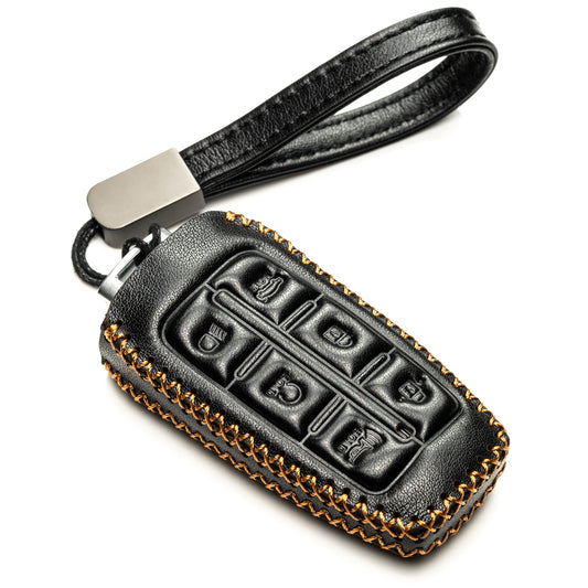 Vitodeco Leather Key Fob Case Compatible for Genesis GV70, GV80, G70, G80, G90 2021-2022, 6-Button