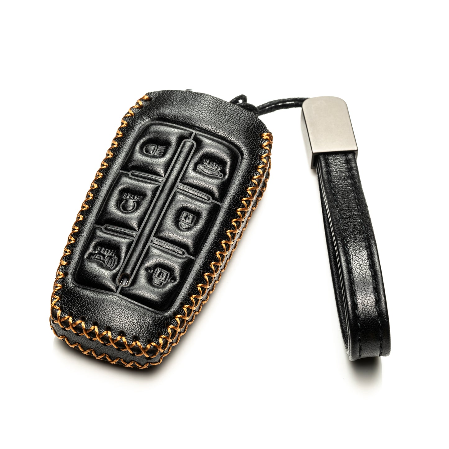 Vitodeco Leather Key Fob Case Compatible for Genesis GV70, GV80, G70, G80, G90 2021-2022, 6-Button