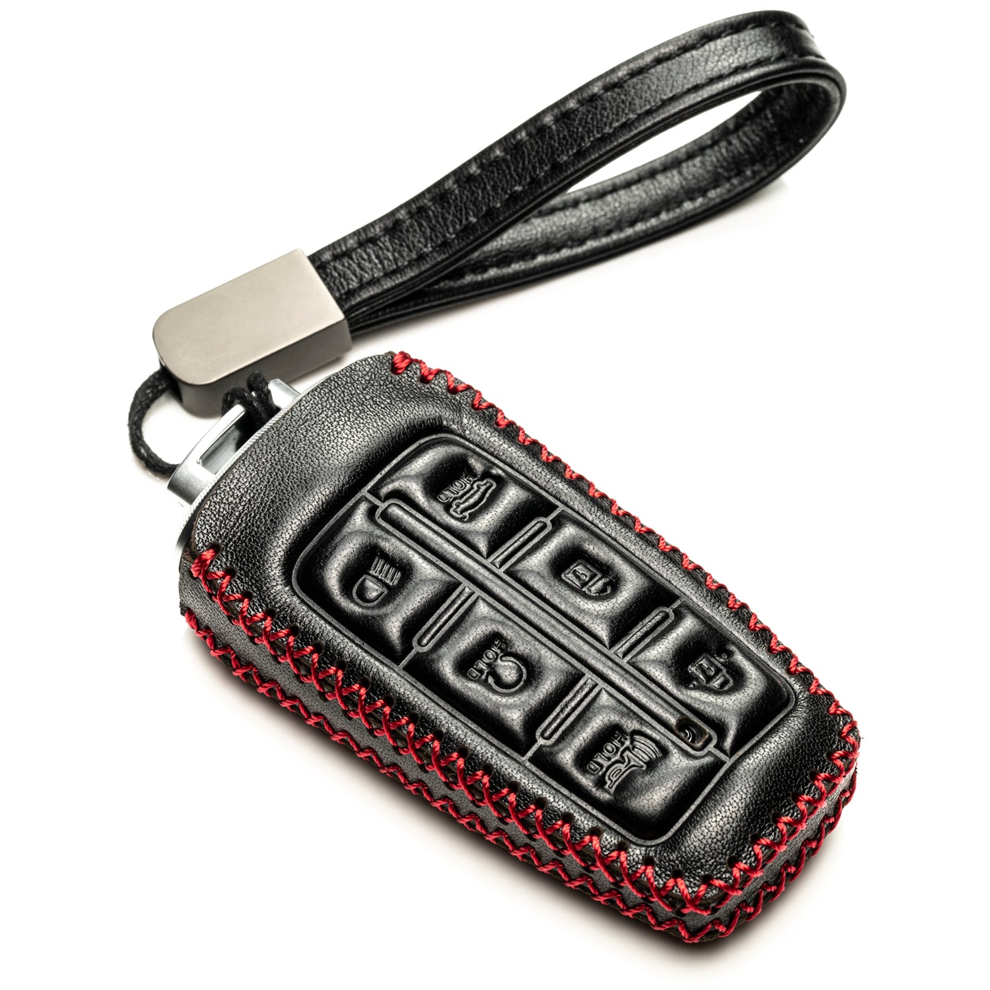 Vitodeco Leather Key Fob Case Compatible for Genesis GV70, GV80, G70, G80, G90 2021-2022, 6-Button