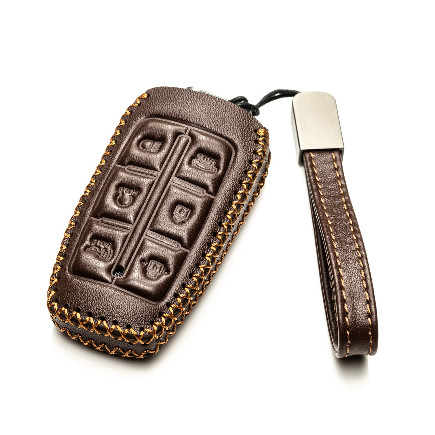 Vitodeco Leather Key Fob Case Compatible for Genesis GV70, GV80, G70, G80, G90 2021-2022, 6-Button