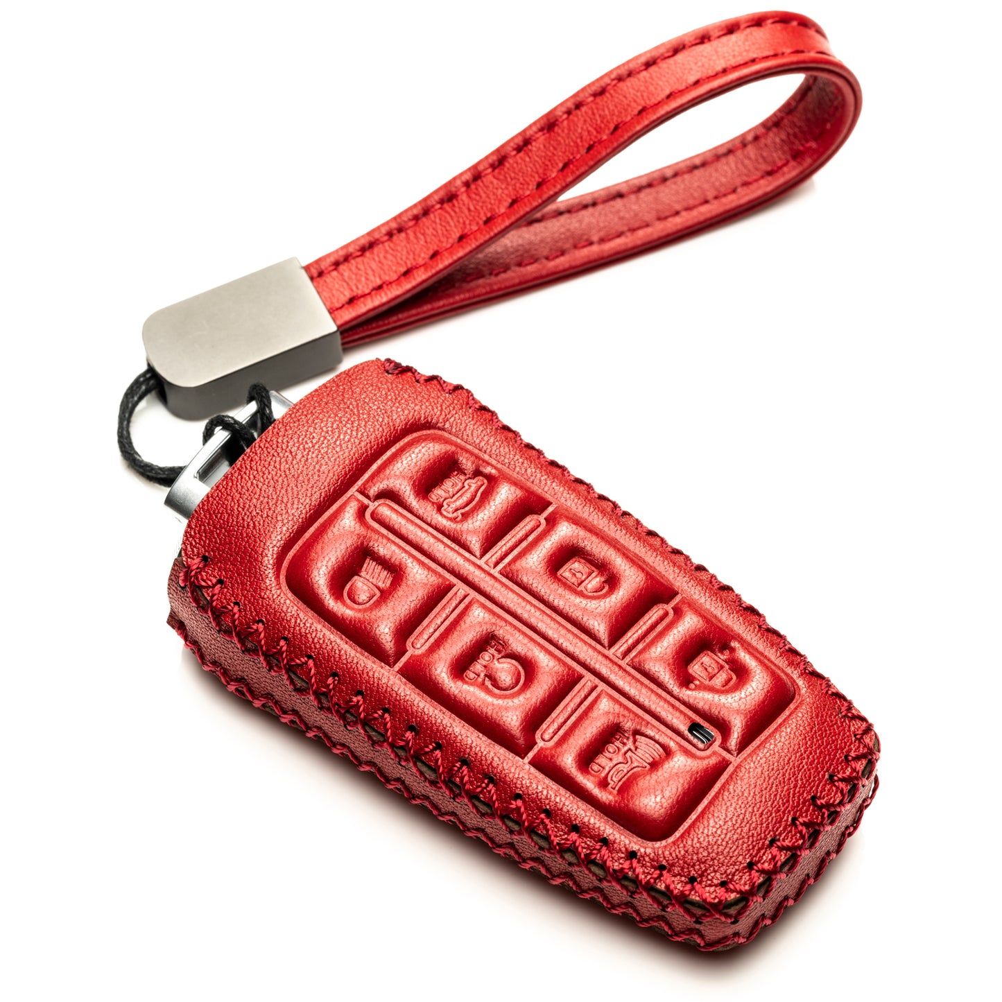 Vitodeco Leather Key Fob Case Compatible for Genesis GV70, GV80, G70, G80, G90 2021-2022, 6-Button