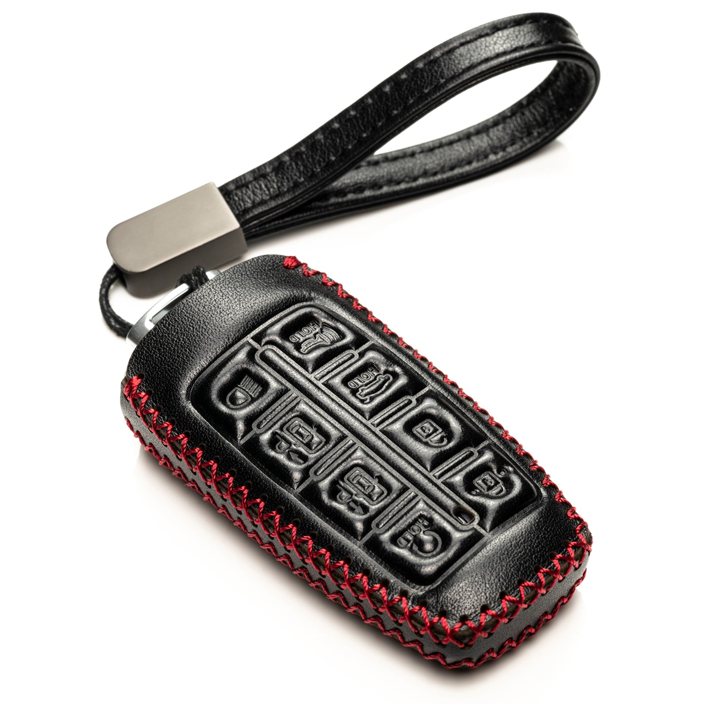 Vitodeco Leather Key Fob Case Compatible for Genesis GV70, GV80, G70, G80, G90 2021-2022, 8-Button