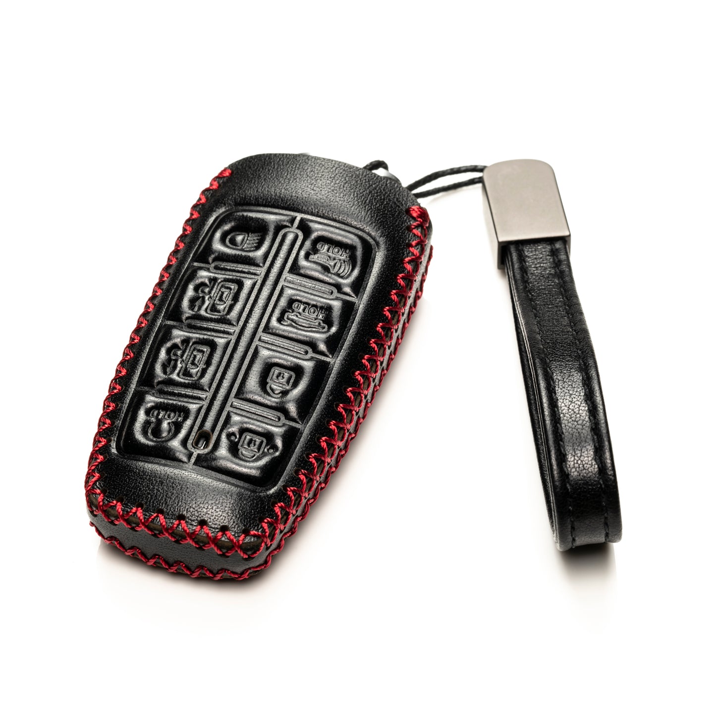 Vitodeco Leather Key Fob Case Compatible for Genesis GV70, GV80, G70, G80, G90 2021-2022, 8-Button