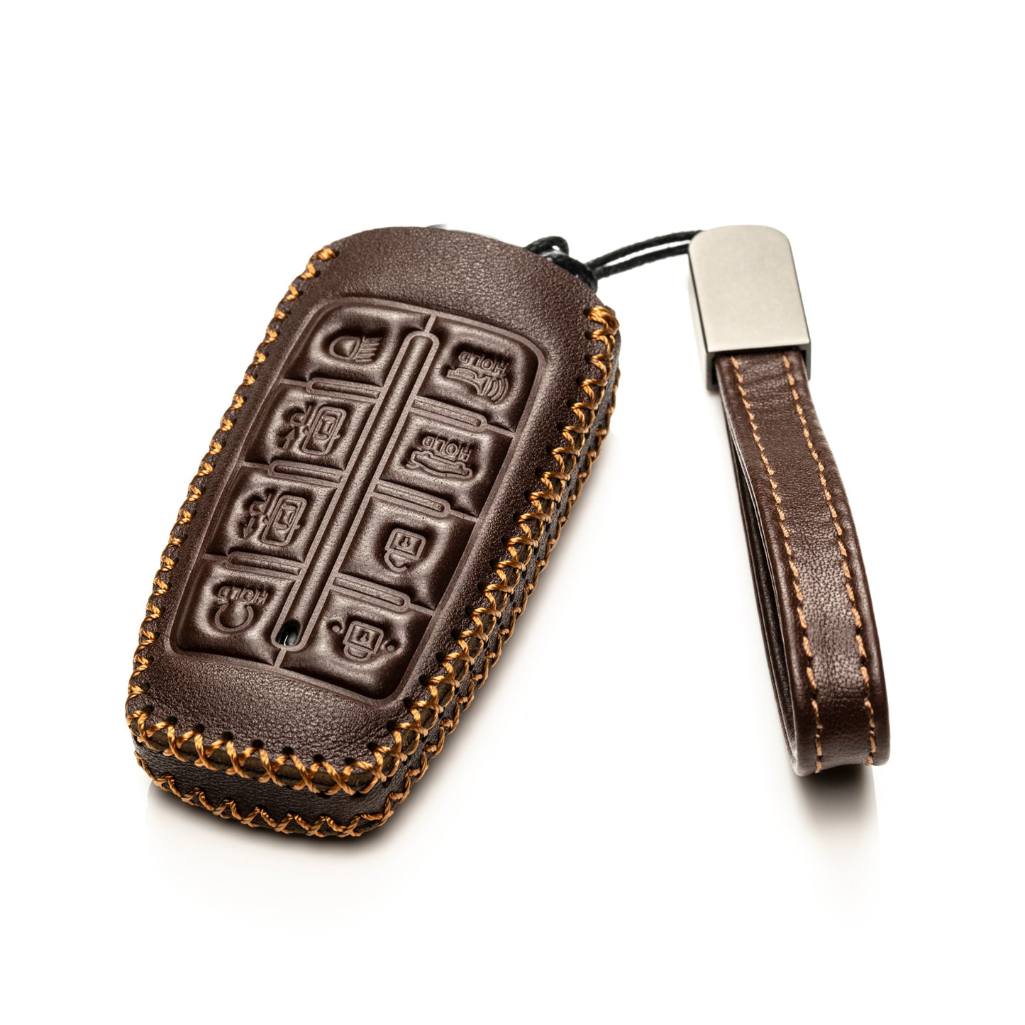 Vitodeco Leather Key Fob Case Compatible for Genesis GV70, GV80, G70, G80, G90 2021-2022, 8-Button