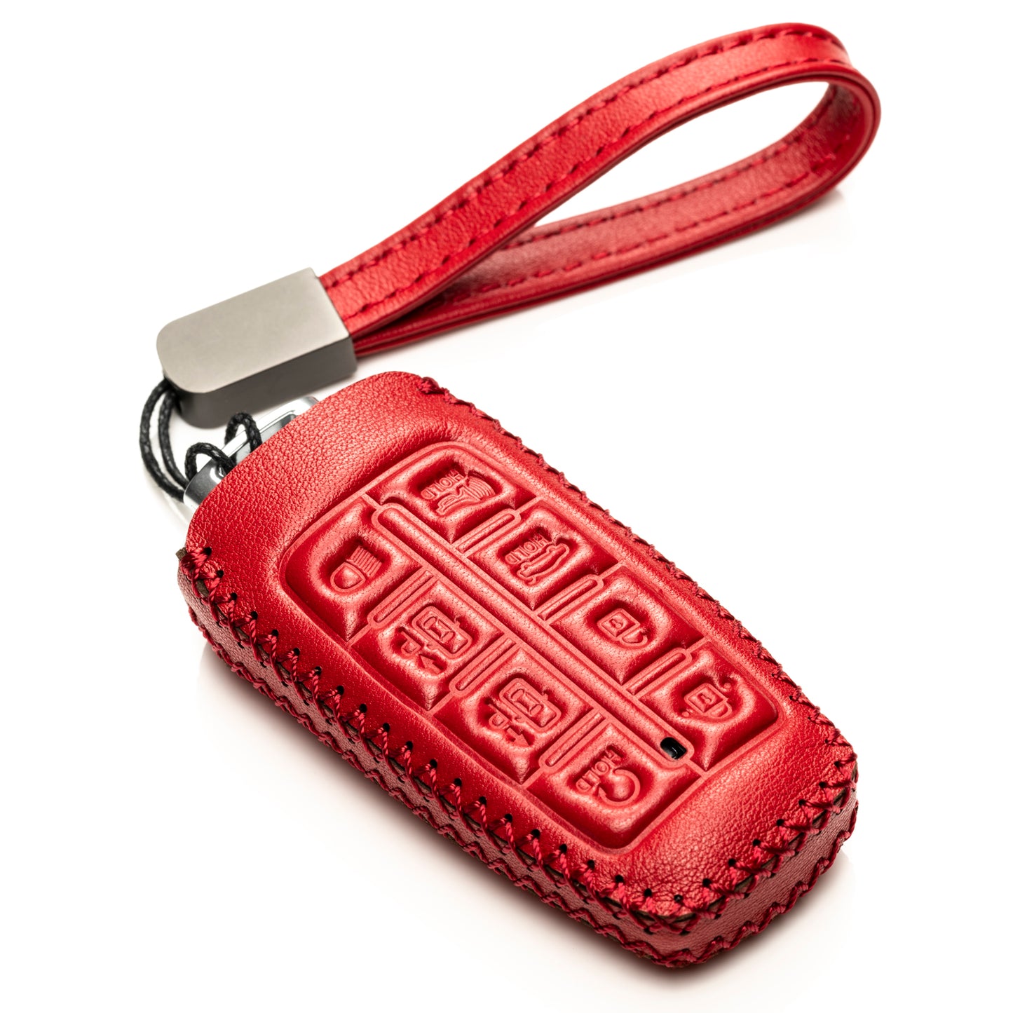 Vitodeco Leather Key Fob Case Compatible for Genesis GV70, GV80, G70, G80, G90 2021-2022, 8-Button