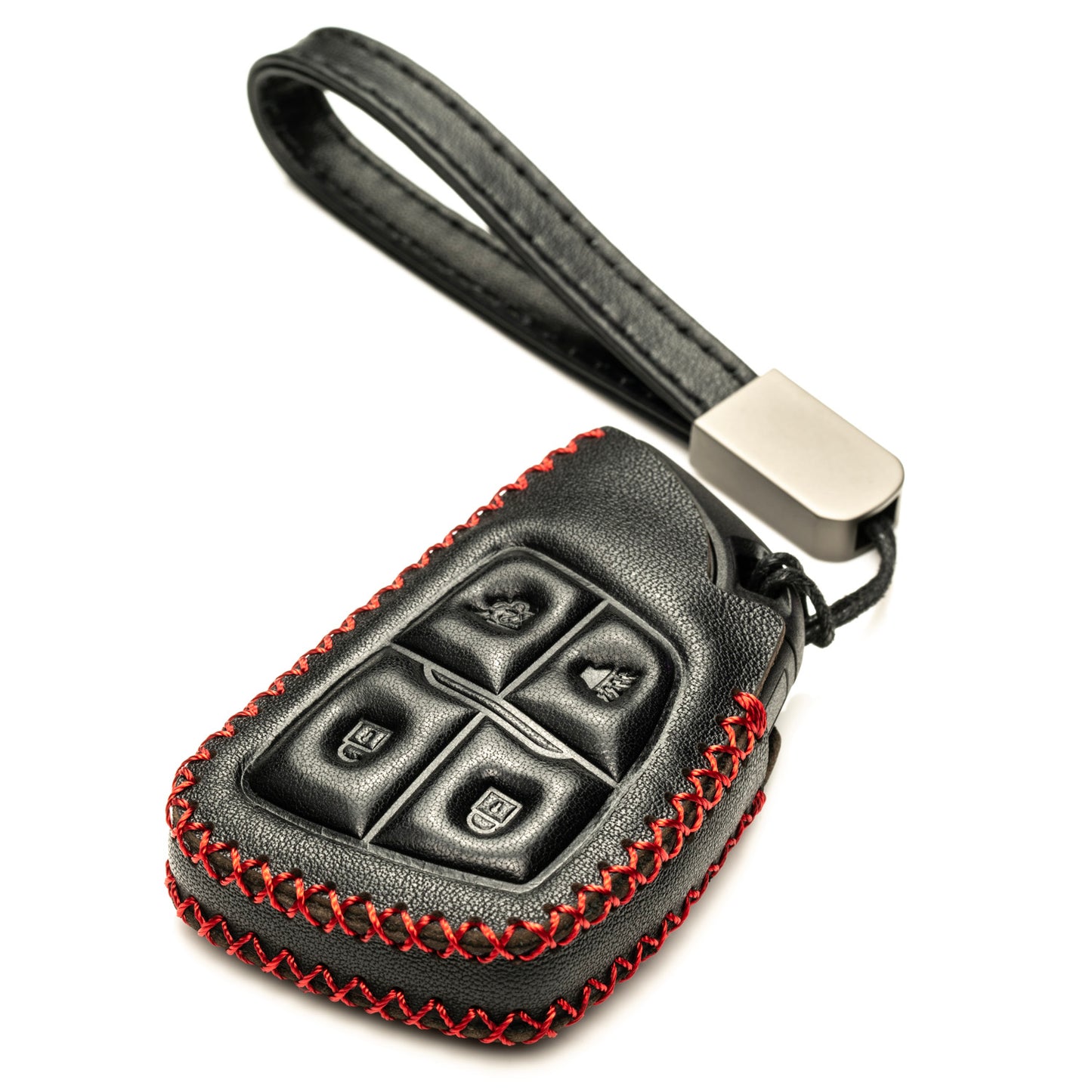 Vitodeco Leather Key Fob Cover Case Protector Compatible with Acura ZDX, Honda PROLOGUE, Buick ENVISION - 4 Buttons