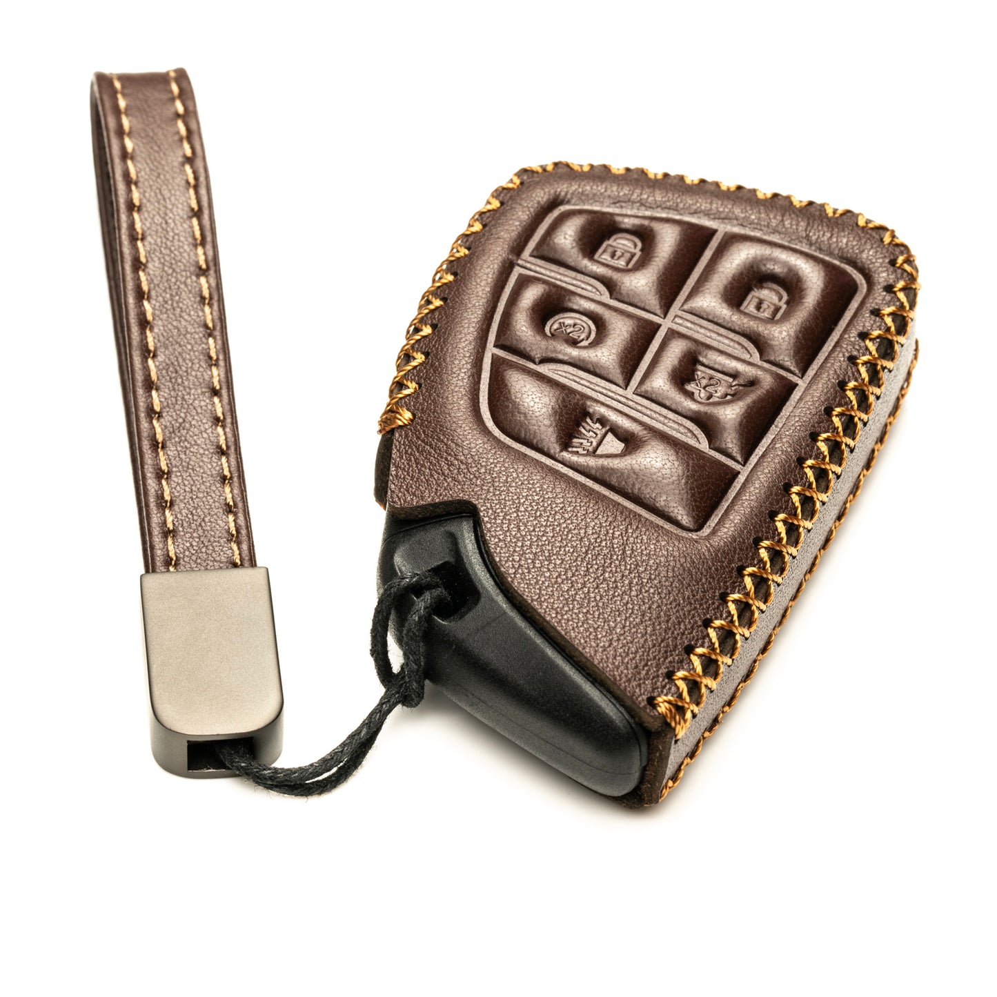 Vitodeco Leather Key Fob Cover Case Protector Compatible with Acura ZDX, Honda PROLOGUE, Buick ENVISION - 5 Buttons