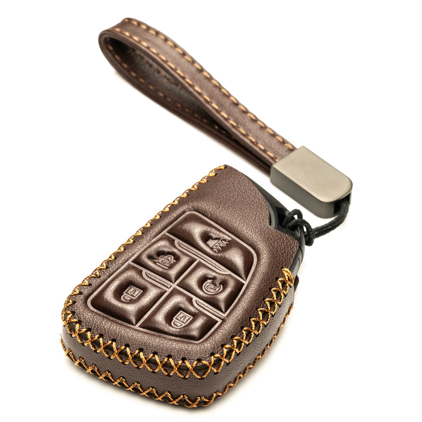 Vitodeco Leather Key Fob Cover Case Protector Compatible with Acura ZDX, Honda PROLOGUE, Buick ENVISION - 5 Buttons