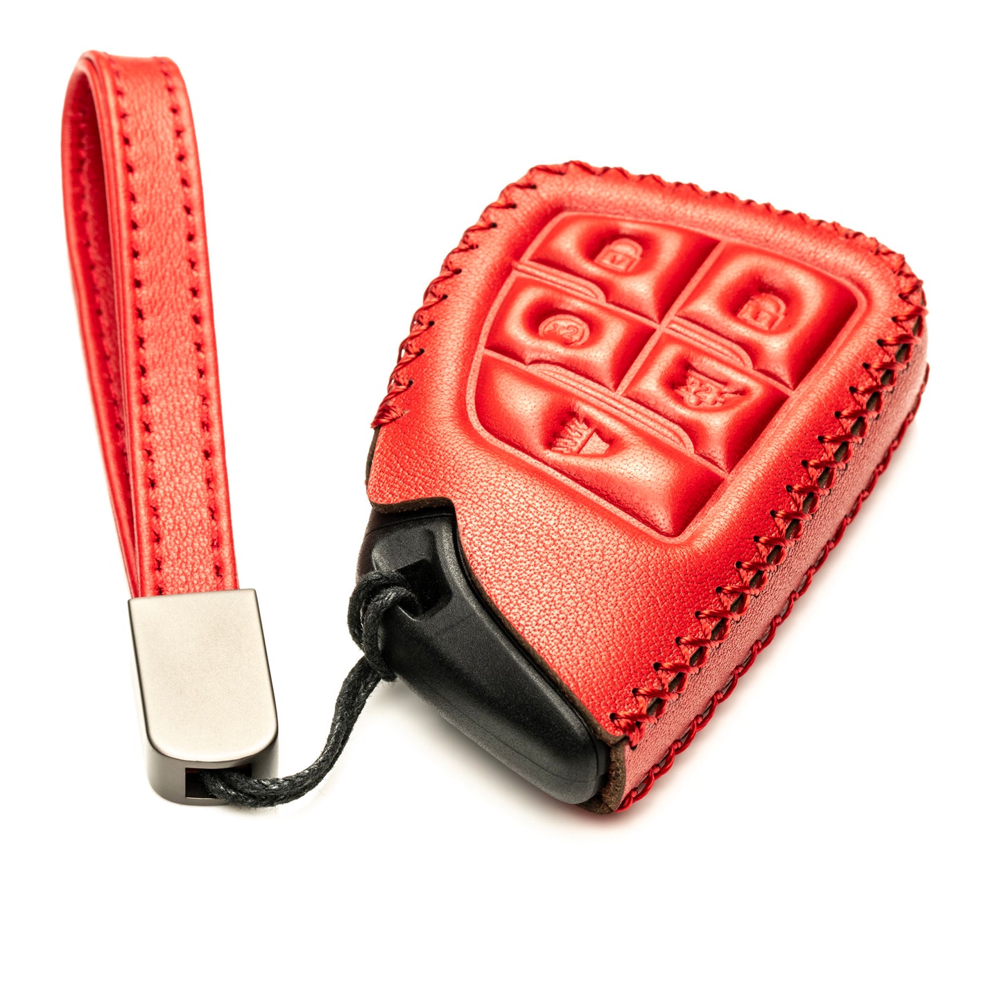 Vitodeco Leather Key Fob Cover Case Protector Compatible with Acura ZDX, Honda PROLOGUE, Buick ENVISION - 5 Buttons