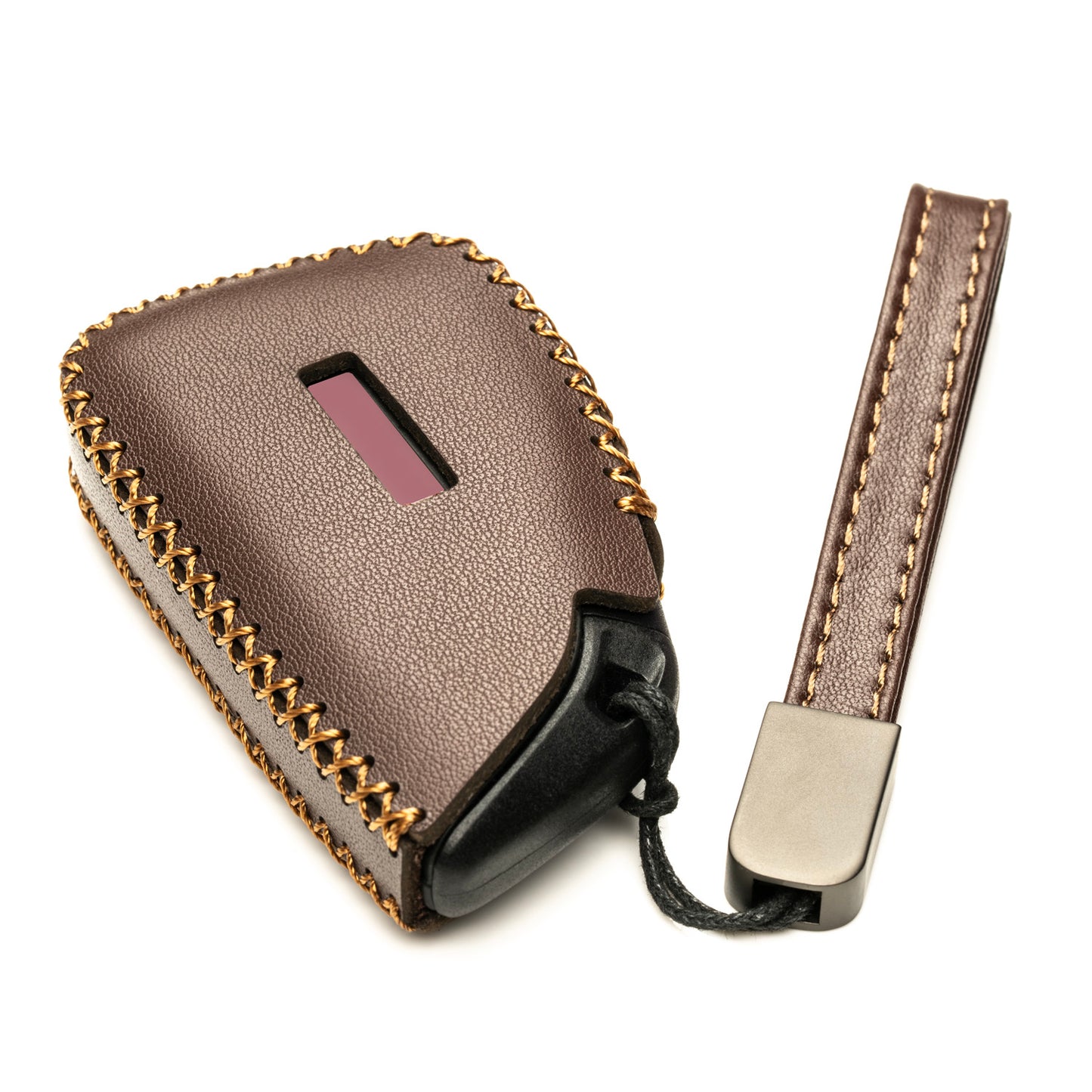 Vitodeco Genuine Leather Smart Key Fob Case Compatible with GMC Canyon, Sierra, Yukon, Acadia, Terrain (2021 - 2026 Models) - 6 Buttons