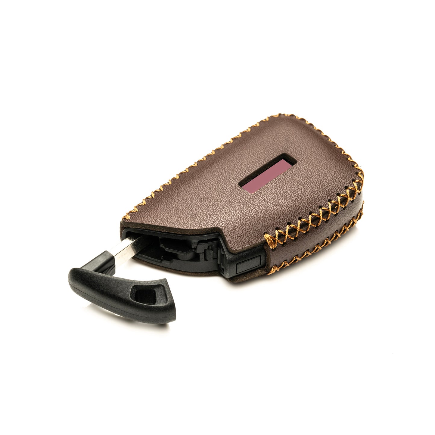 Vitodeco Genuine Leather Smart Key Fob Case Compatible with GMC Canyon, Sierra, Yukon, Acadia, Terrain (2021 - 2026 Models) - 4 Buttons