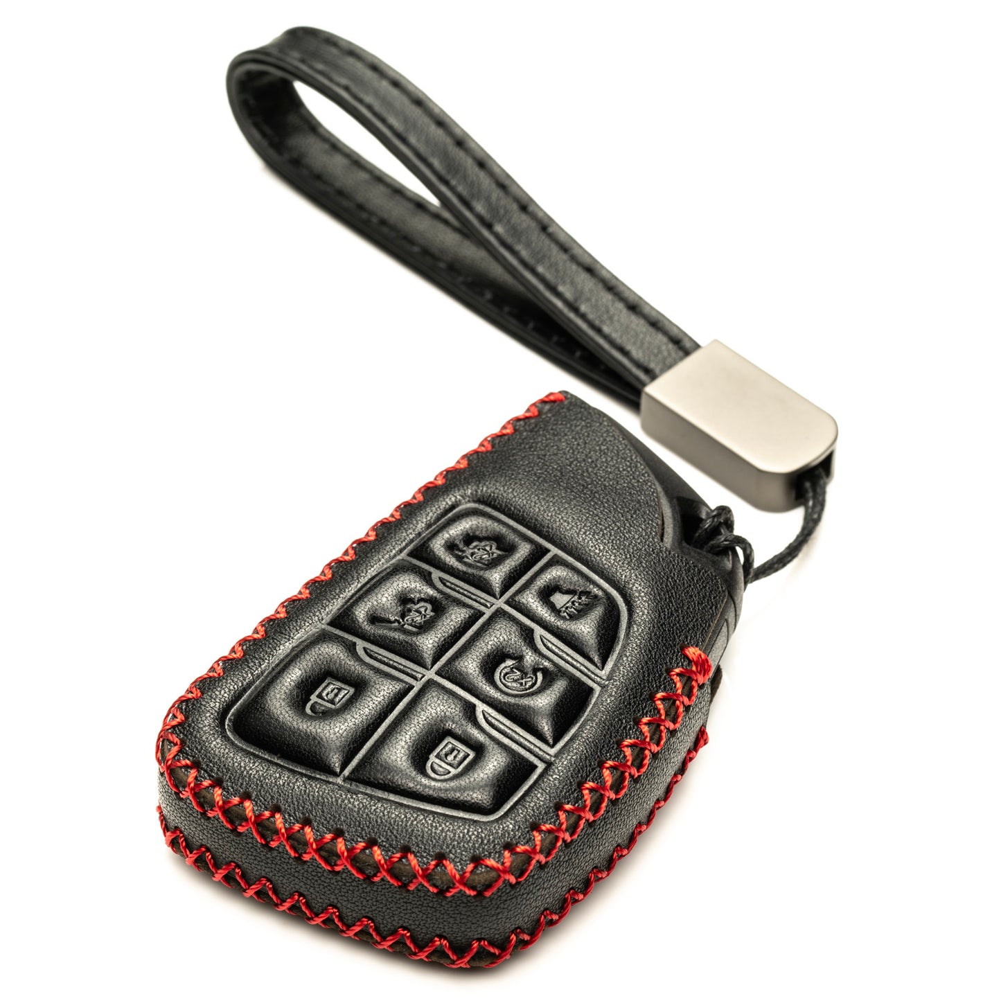 Vitodeco Leather Key Fob Cover Case Protector Compatible with Acura ZDX, Honda PROLOGUE, Buick ENVISION - 6 Buttons