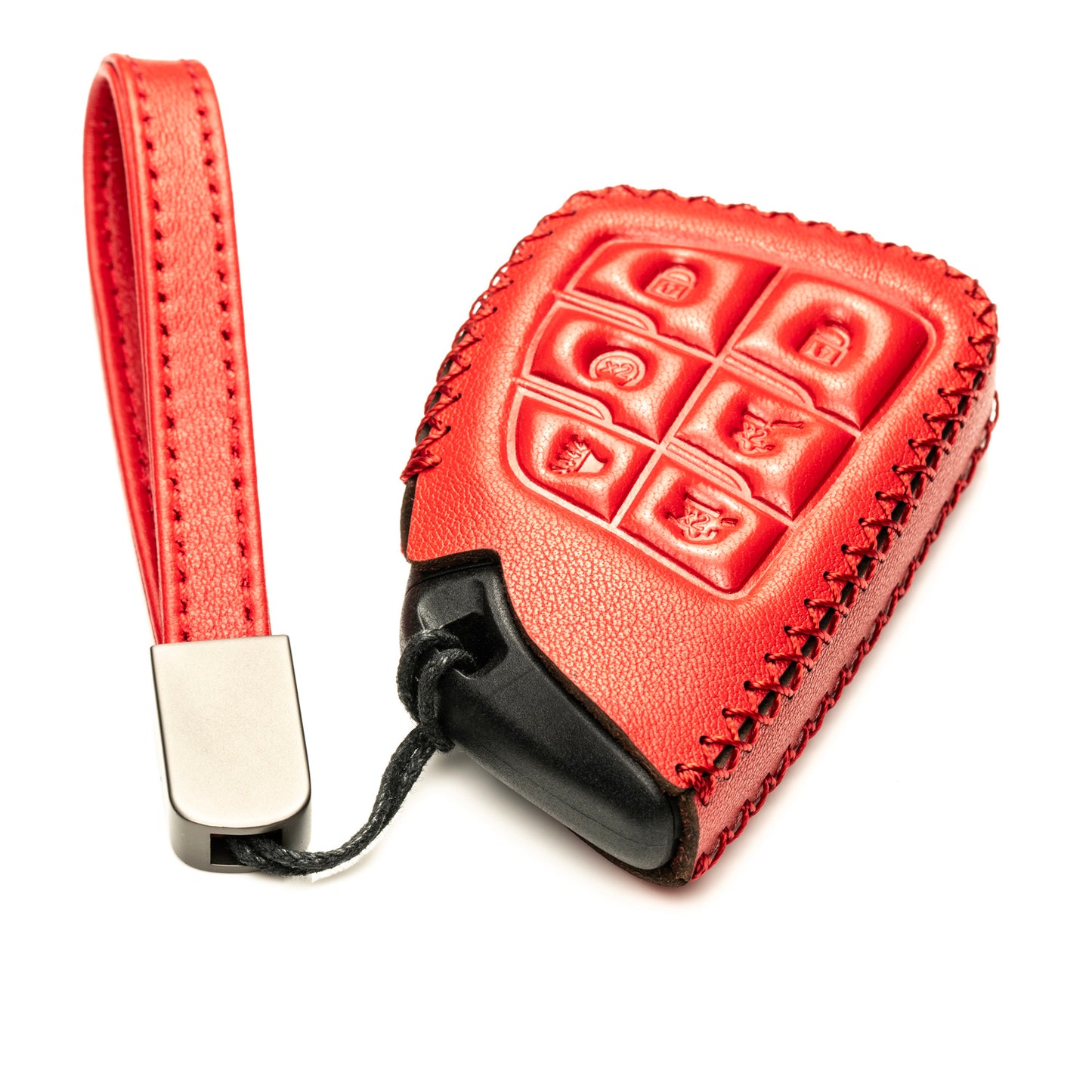 Vitodeco Leather Key Fob Cover Case Protector Compatible with Acura ZDX, Honda PROLOGUE, Buick ENVISION - 6 Buttons