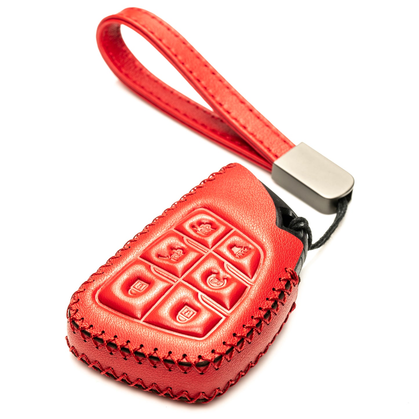 Vitodeco Leather Key Fob Cover Case Protector Compatible with Acura ZDX, Honda PROLOGUE, Buick ENVISION - 6 Buttons