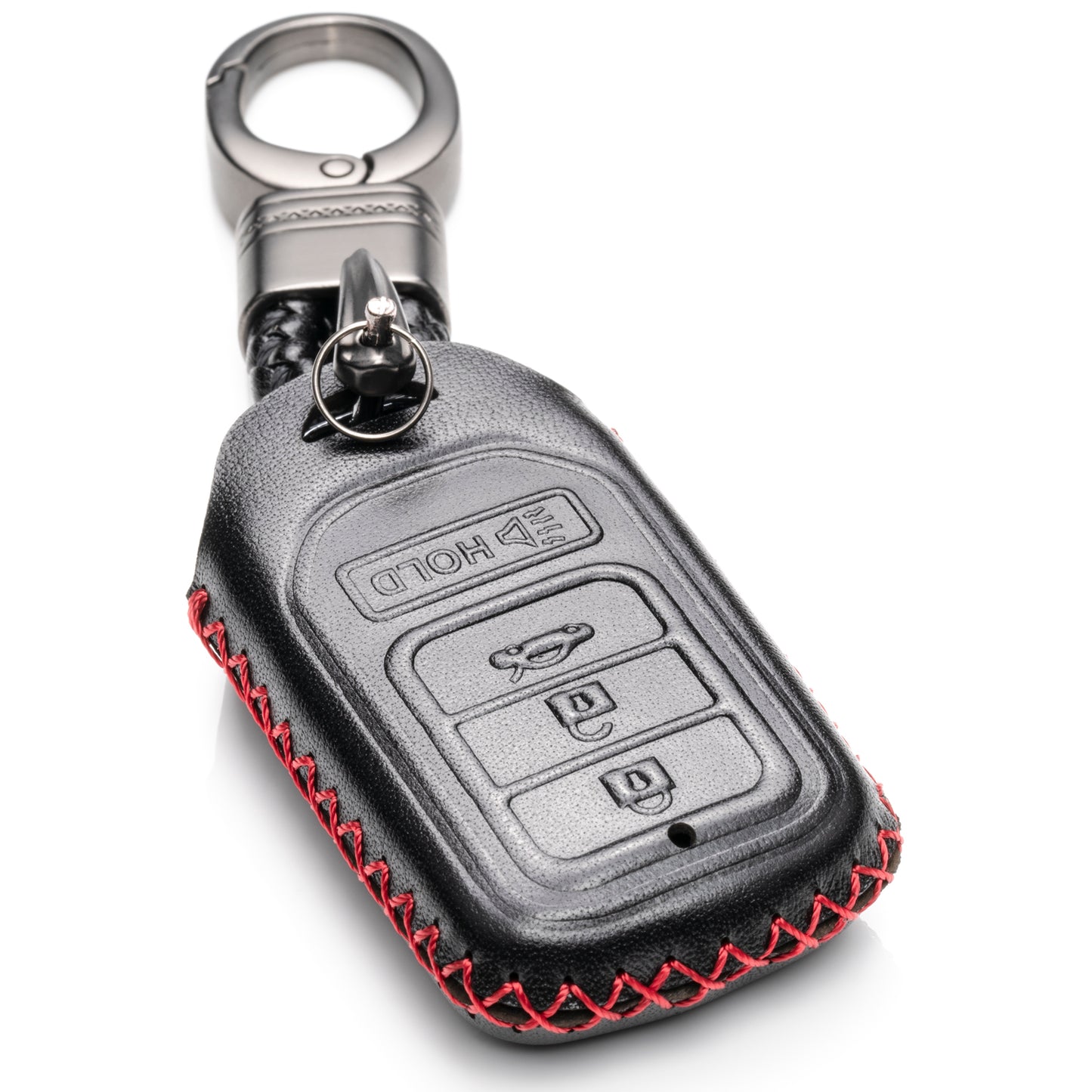 Vitodeco Leather Key Fob Case Cover Compatible for Honda Civic, Fit, Accord, Pilot, CR-V, 4-Button