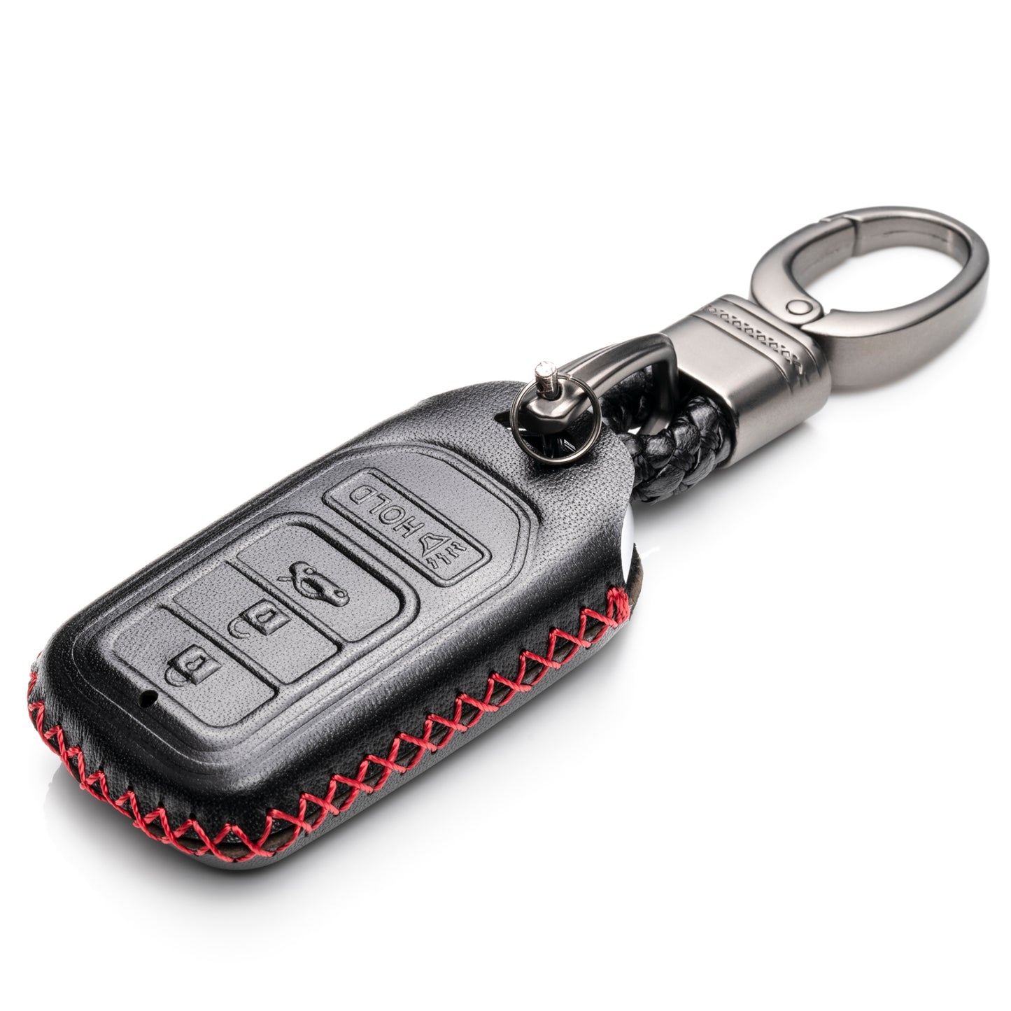 Vitodeco Leather Key Fob Case Cover Compatible for Honda Civic, Fit, Accord, Pilot, CR-V, 4-Button