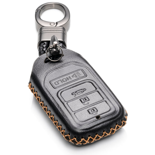 Vitodeco Leather Key Fob Case Cover Compatible for Honda Civic, Fit, Accord, Pilot, CR-V, 4-Button