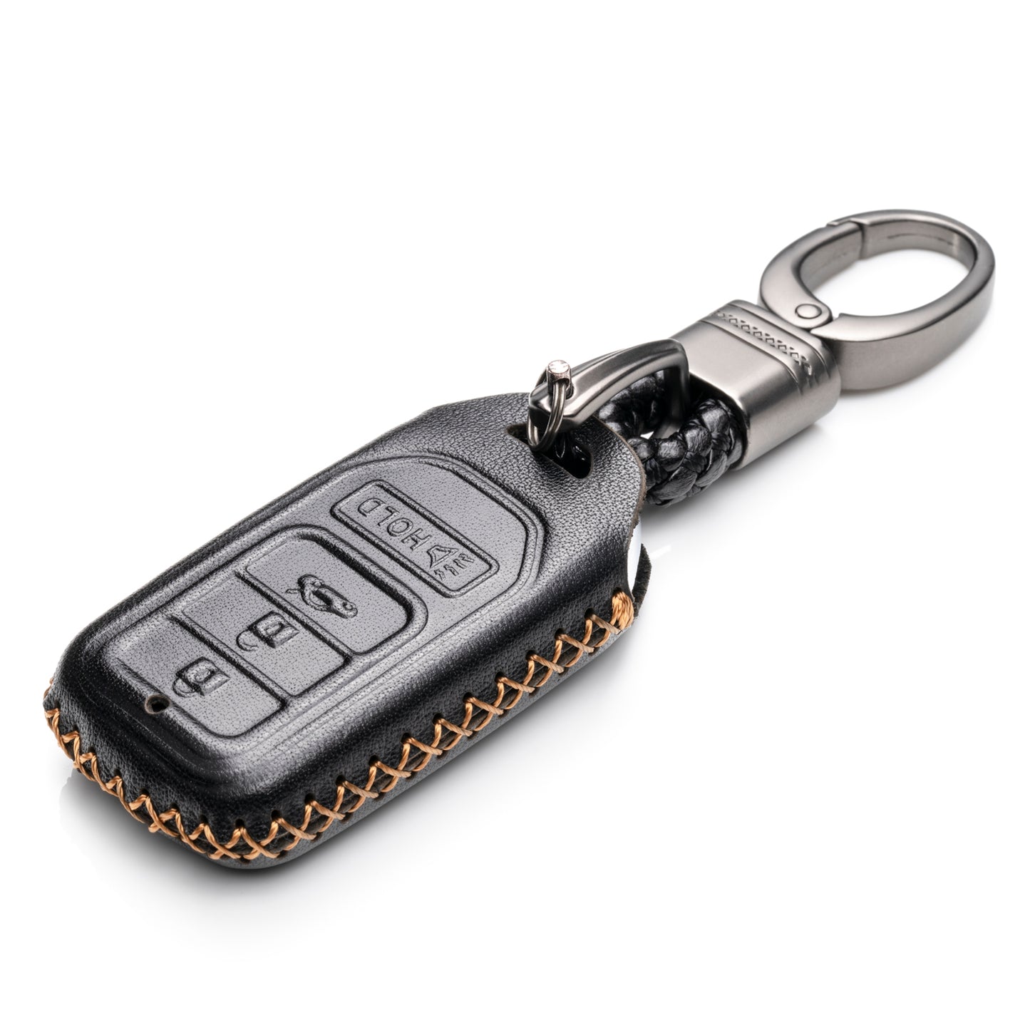 Vitodeco Leather Key Fob Case Cover Compatible for Honda Civic, Fit, Accord, Pilot, CR-V, 4-Button