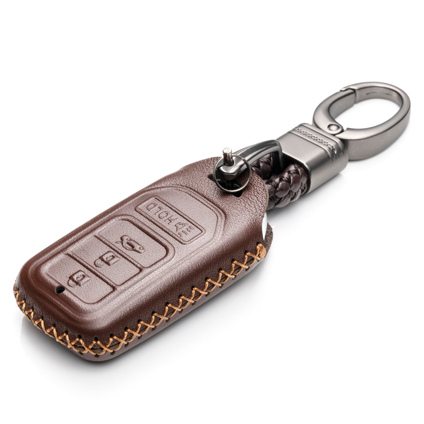 Vitodeco Leather Key Fob Case Cover Compatible for Honda Civic, Fit, Accord, Pilot, CR-V, 4-Button