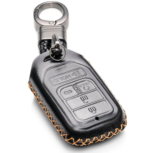 Vitodeco Leather Key Fob Case Cover Compatible for Honda Civic, Fit, Accord, Pilot, CR-V, 5-Button