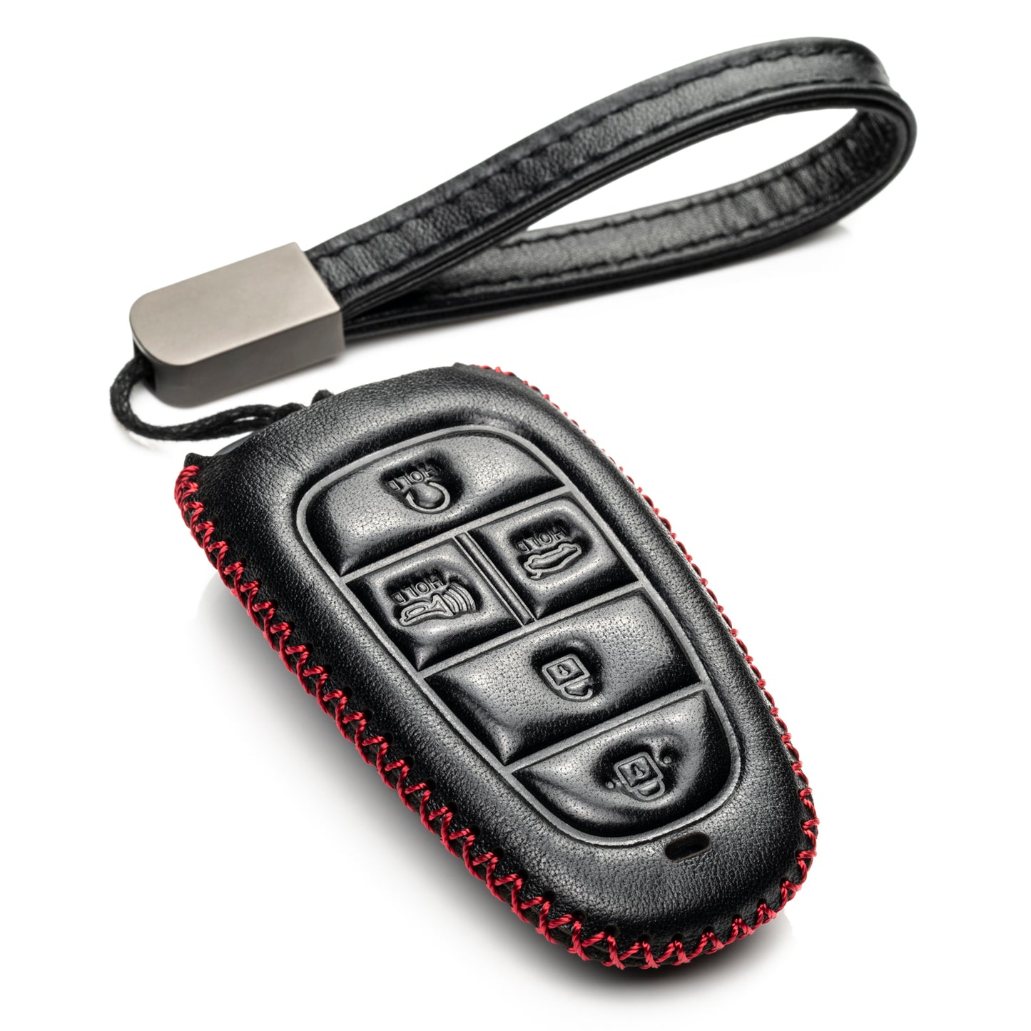 Vitodeco Leather Smart Key Fob Case Compatible with Tucson, Santa FE 2021 - 2025, Sonata, Nexo 2019 - 2025, 5-Button