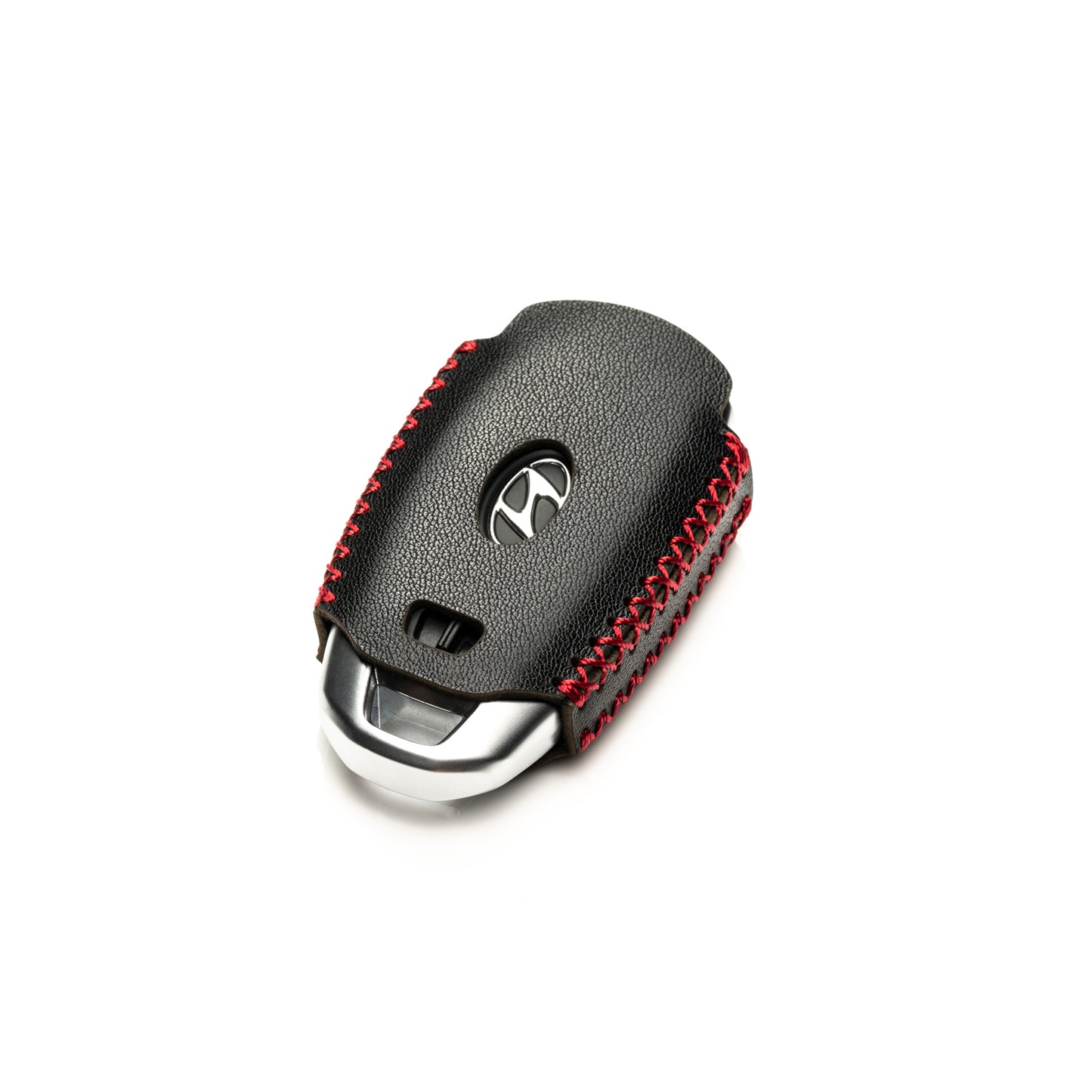 Vitodeco Leather Key Fob Case Compatible for Hyundai Accent, Elantra, Santa Fe, Venue, Sonata, Veloster N 2018-2022, 5-Button