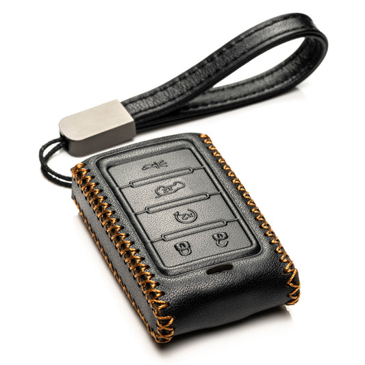 Vitodeco Leather Key Fob Case Compatible for Jeep Wagoneer, Jeep Grand Wagoneer, Jeep Grand Cherokee 2022-2025, New 5-Button