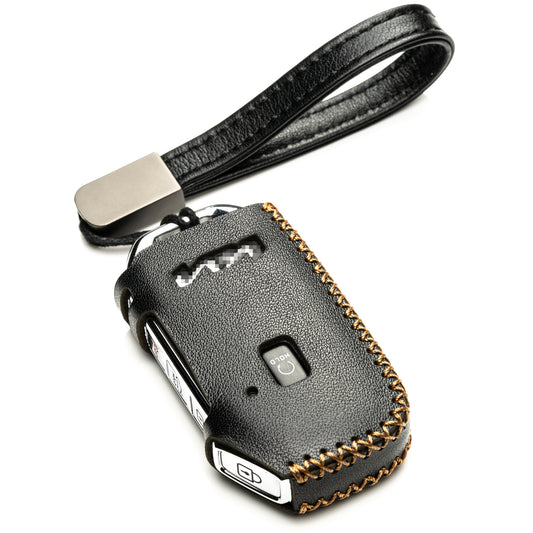 Vitodeco 5-Button Genuine Leather Smart Key Fob Case Compatible with KIA Soul, Seltos, Sportage, NIRO, Sorento, Telluride, Rio, Forte, K5 2022-2024 New Emblem