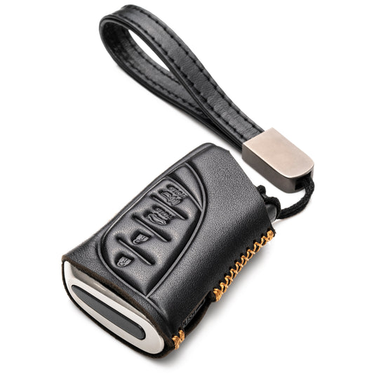 Vitodeco 4-Button Genuine Leather Smart Key Fob Case Compatible with Lexus RX, Lexus ES, Lexus UX, Lexus NX, Lexus GX, Lexus LX 600, Lexus TX