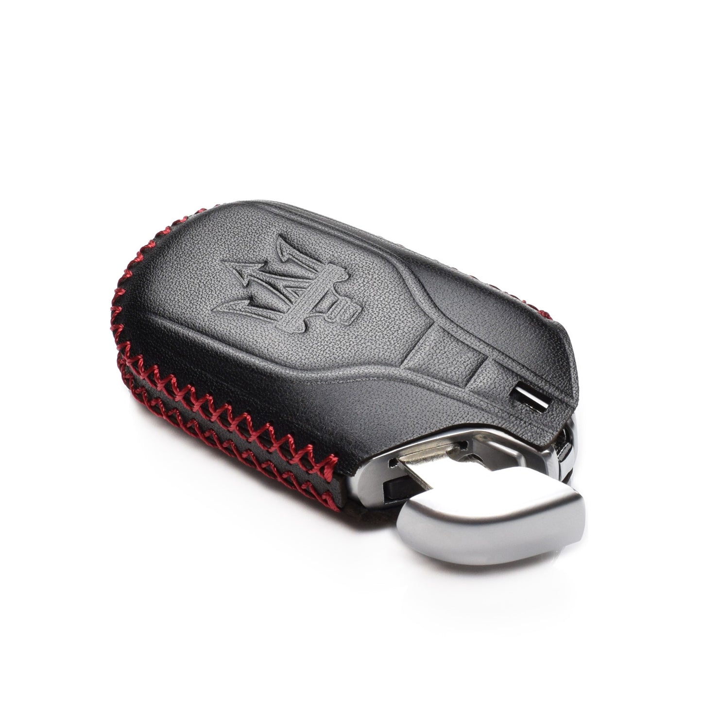 Vitodeco Leather Key Fob Case Compatible for Maserati Ghibli, Levante, Quattroporte, Remote Start, 4-Button