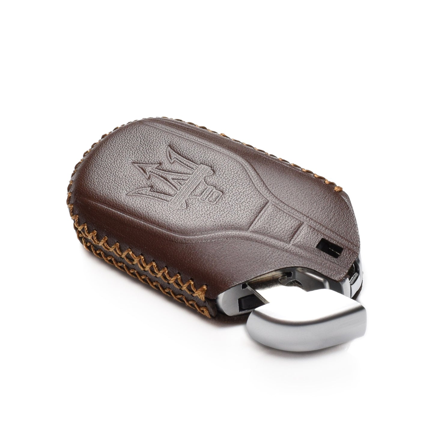 Vitodeco Leather Key Fob Case Compatible for Maserati Ghibli, Levante, Quattroporte, Remote Start, 4-Button