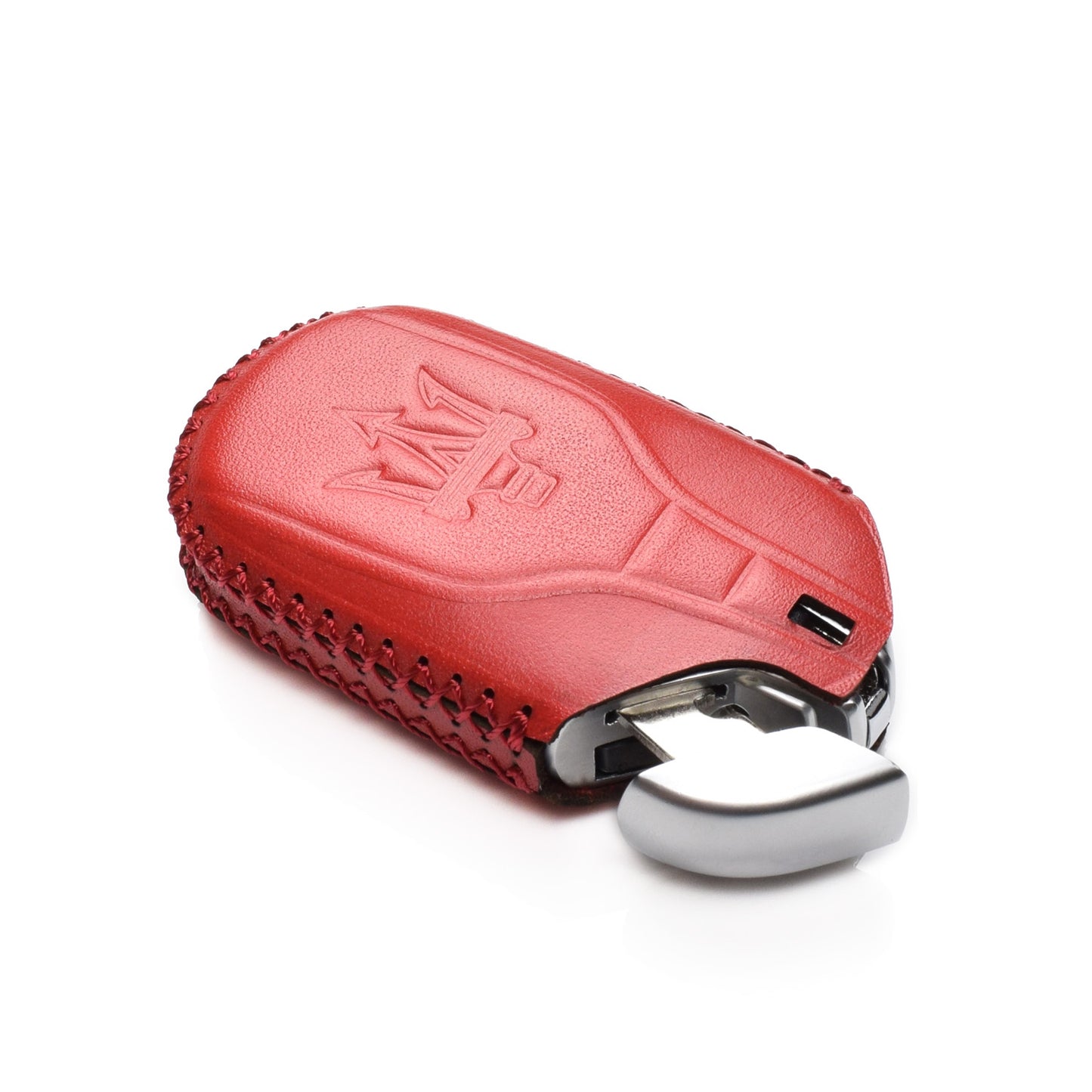 Vitodeco Leather Key Fob Case Compatible for Maserati Ghibli, Levante, Quattroporte, Remote Start, 4-Button