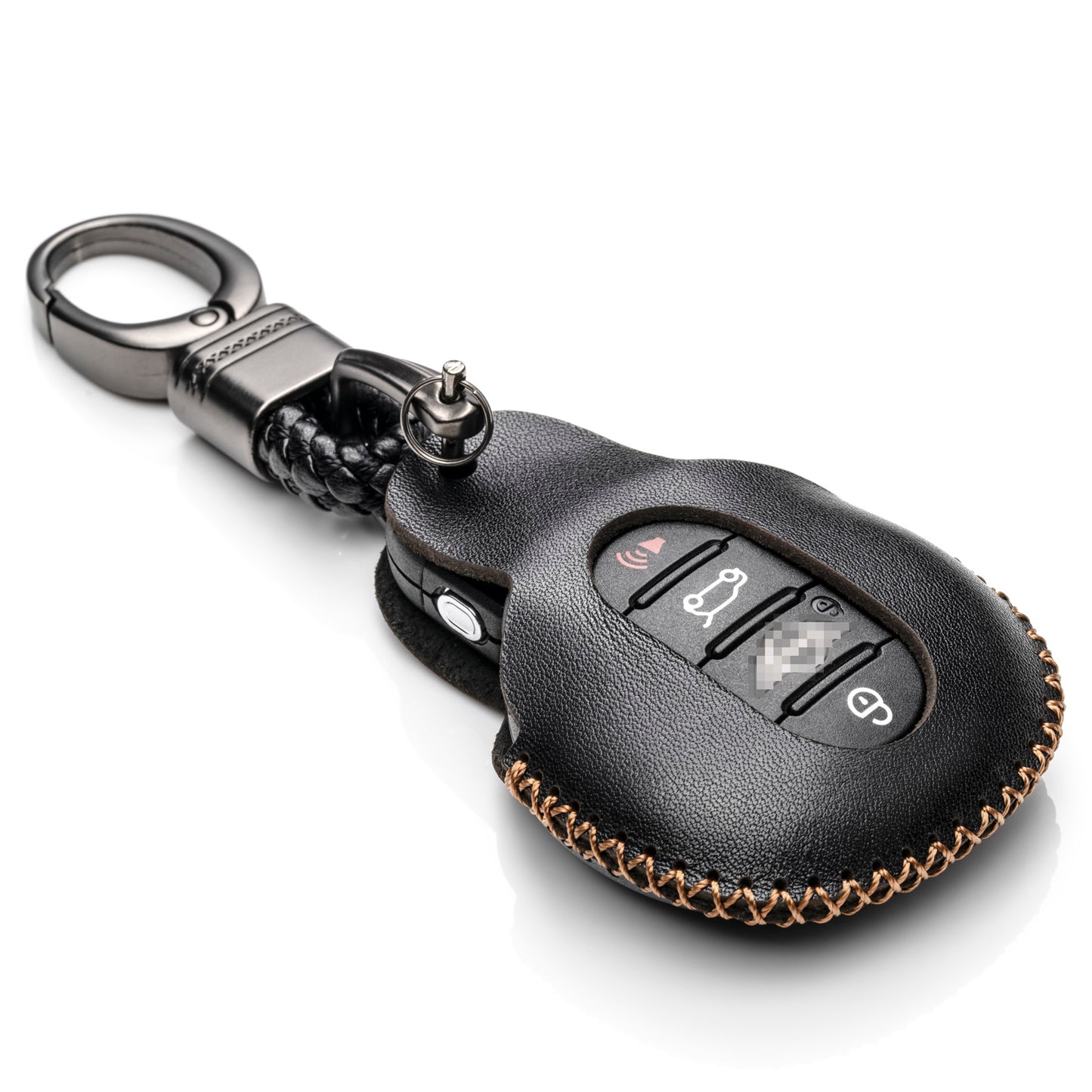 Vitodeco 3 or 4 Buttons Genuine Leather Smart Key Fob Case Cover Compatible with Cooper 2015 - 2024, Clubman 2015 - 2024, Hardtop 2024, Convertible 2024