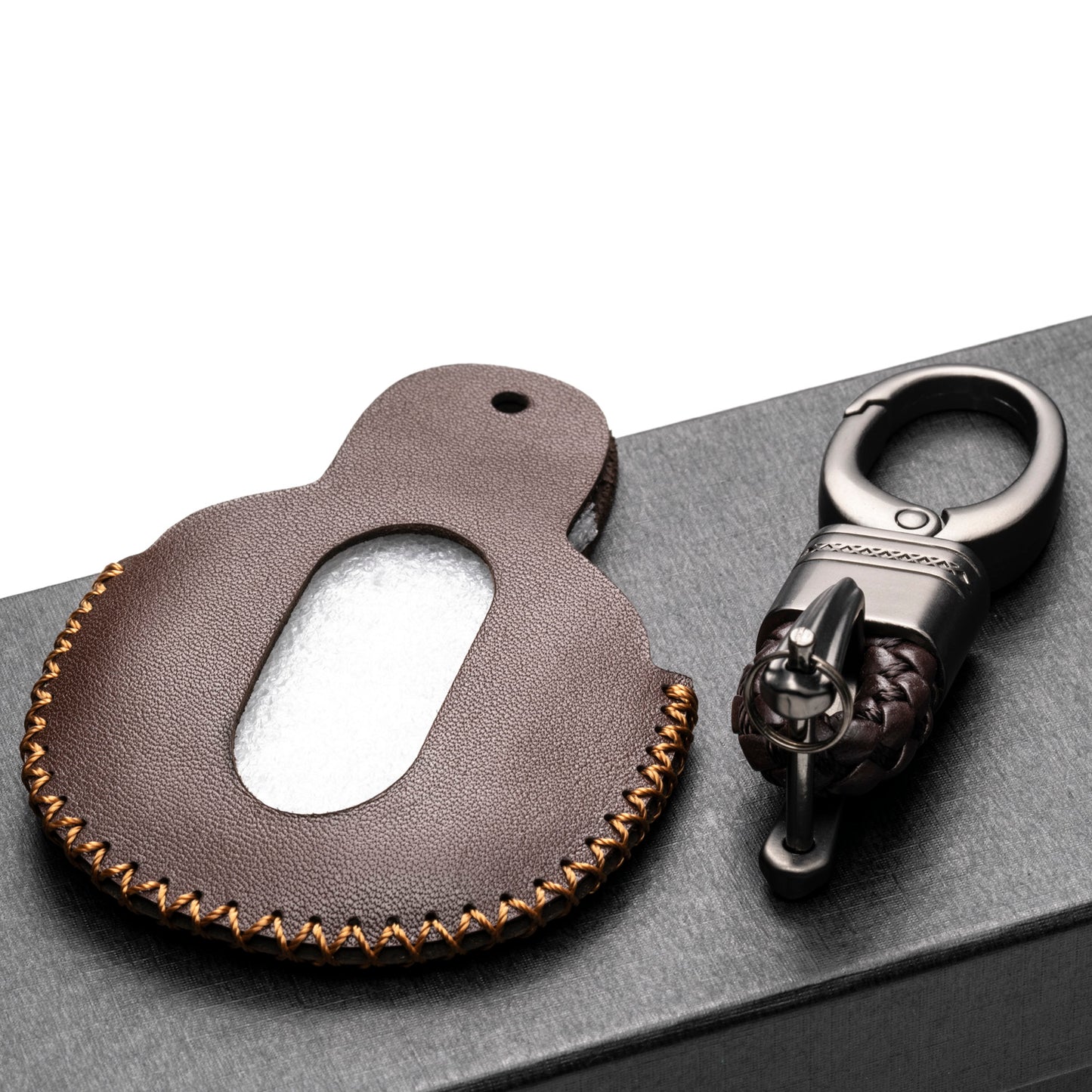 Vitodeco 3 or 4 Buttons Genuine Leather Smart Key Fob Case Cover Compatible with Cooper 2015 - 2024, Clubman 2015 - 2024, Hardtop 2024, Convertible 2024