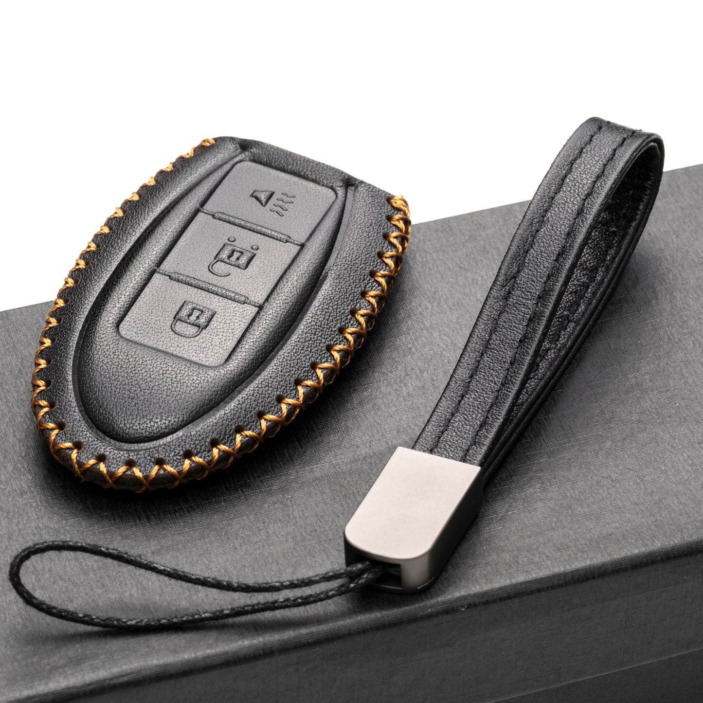 Vitodeco Leather Smart Key Fob Case Compatible with Nissan Versa, Sentra, Altima, Maxima, Rogue 2007-2024