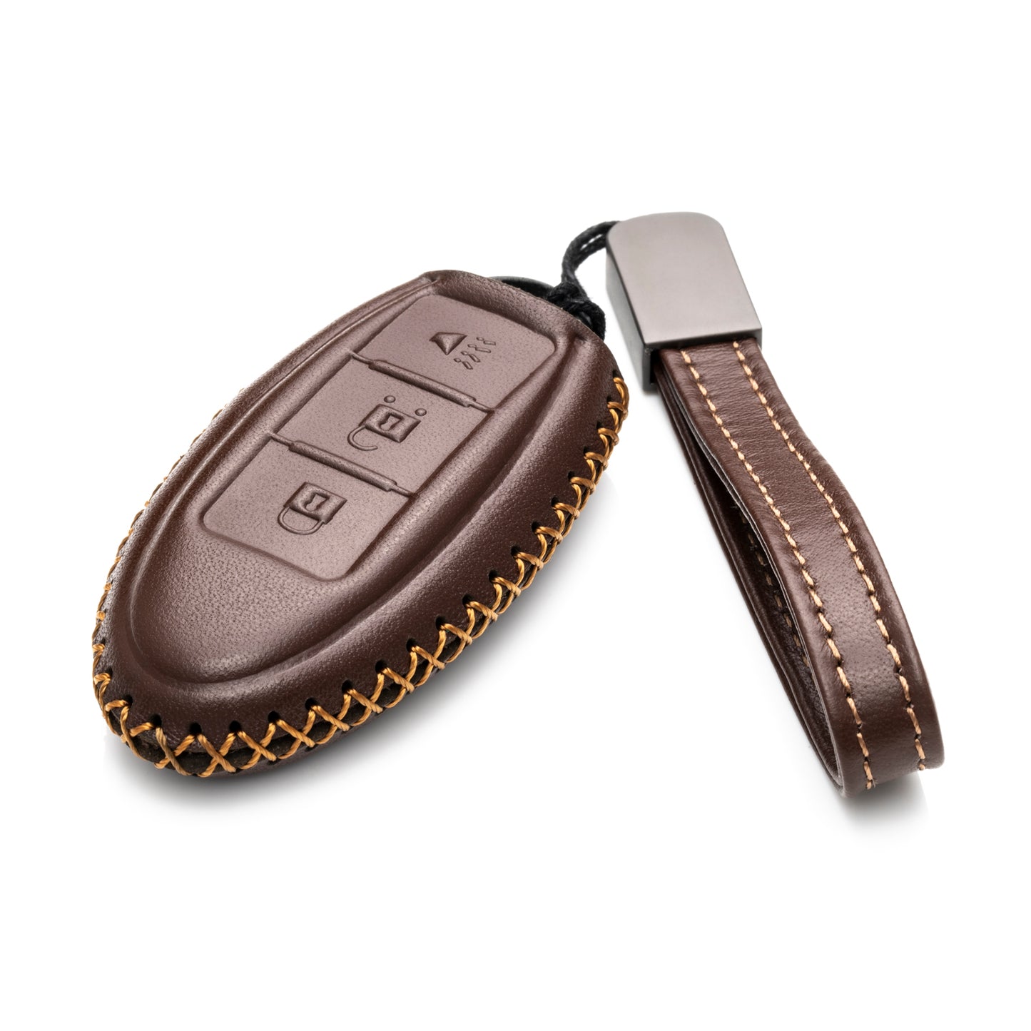 Vitodeco Leather Smart Key Fob Case Compatible with Nissan Versa, Sentra, Altima, Maxima, Rogue 2007-2024