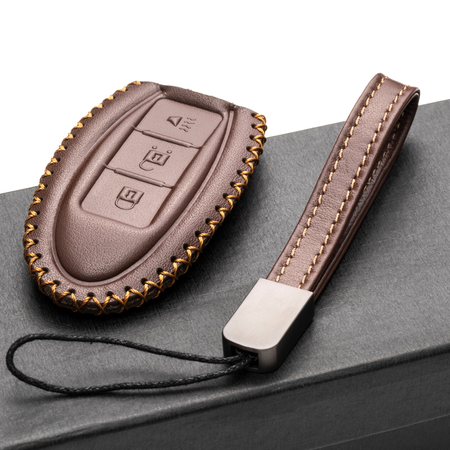 Vitodeco Leather Smart Key Fob Case Compatible with Nissan Versa, Sentra, Altima, Maxima, Rogue 2007-2024