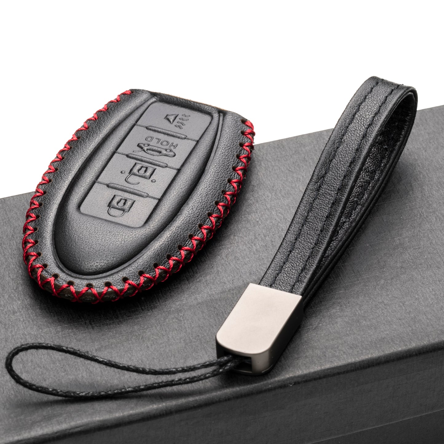 Vitodeco Leather Smart Key Fob Case Compatible with Nissan Versa, Sentra, Altima, Maxima, Rogue 2007-2024